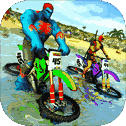 Superhero Water Surfer Bike Racing: Beach Racer